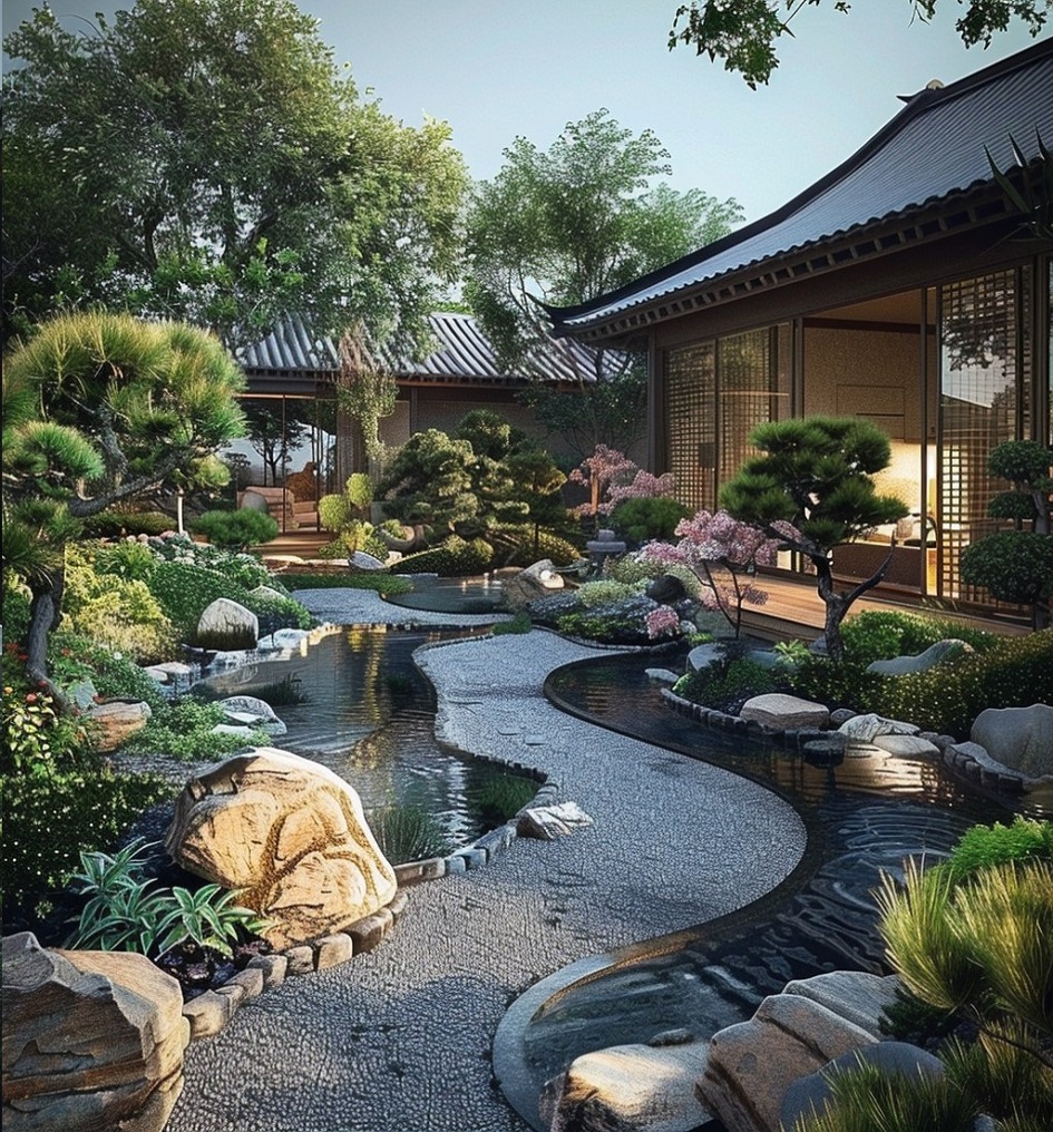 Piękny japoński ogród